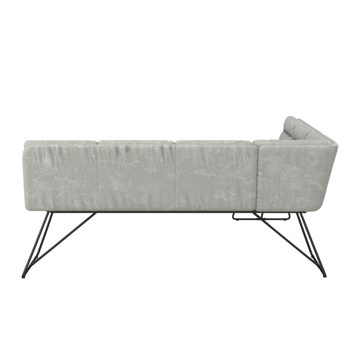 ROHOVÁ LAVICA KONA - čierna/svetlosivá, Modern, kov/drevo (135/180cm) - Bessagi Home