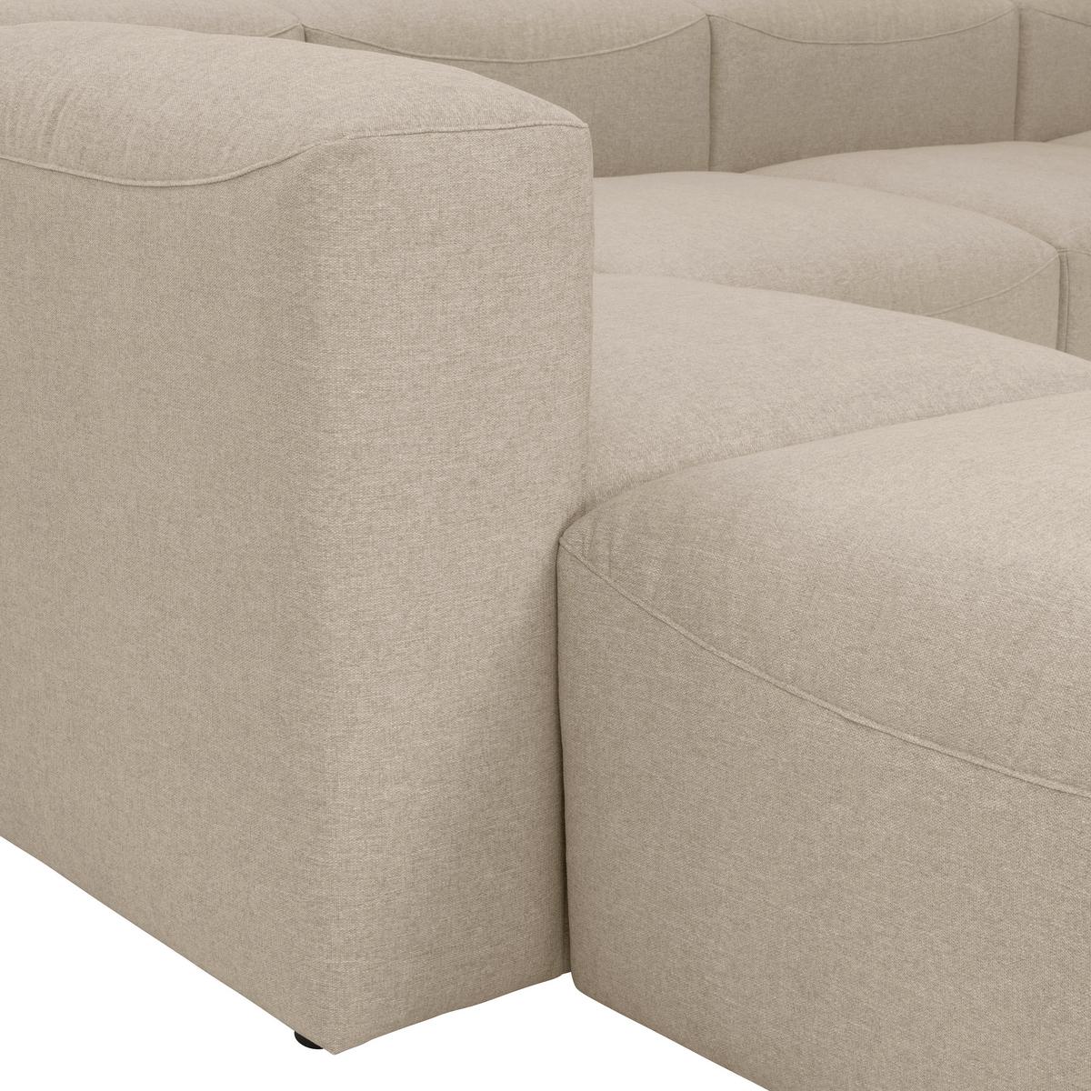 Wohnlandschaft Lena Creme Flachgewebe - Creme, Design, Textil (250/350/235cm) - Max Winzer