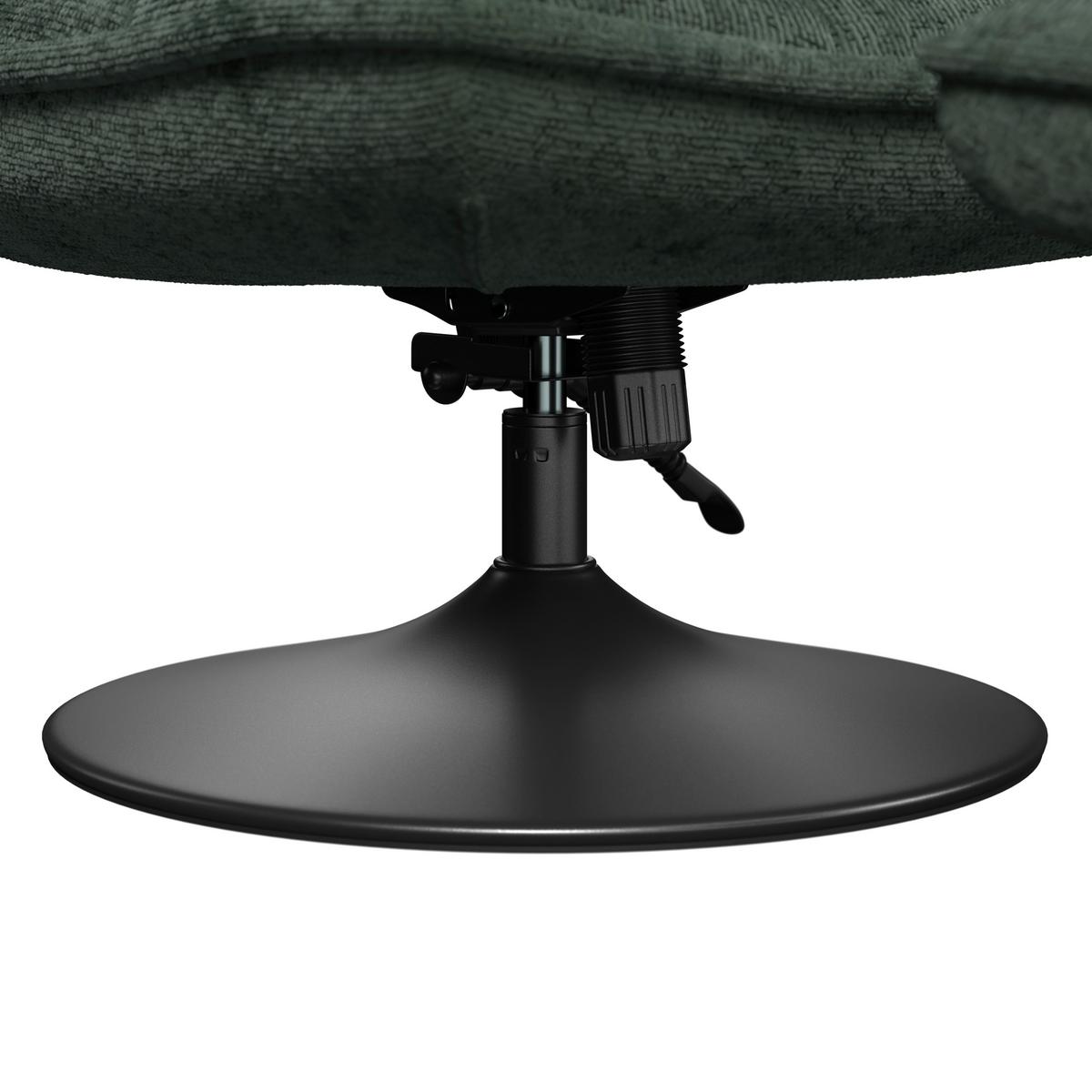 Relaxliege Kairo grün Sitzfläche drehbar, B: 71 cm - Schwarz/Grün, MODERN, Holz/Textil (71/88/89cm)