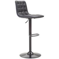 Barhocker Elias Schwarz höhenverstellbar, B: 42 cm - Schwarz, MODERN, Textil/Metall (42/109,5/52cm) - Livetastic
