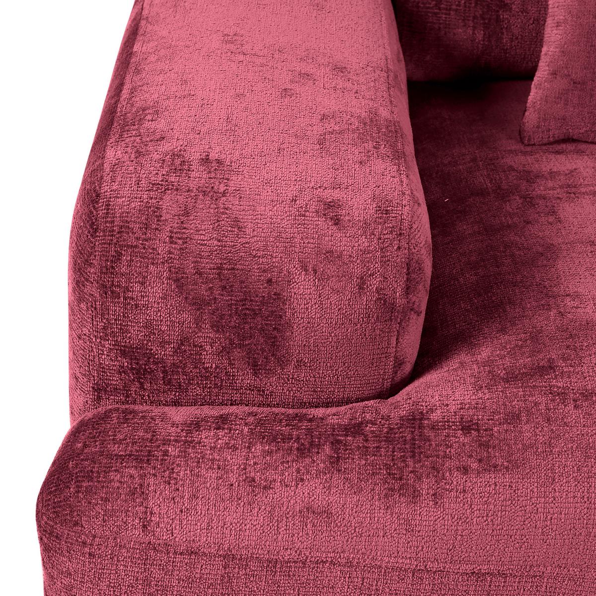 Bigsofa Mezino B: 282 cm Bordeaux Chenille - Bordeaux/Schwarz, KONVENTIONELL, Textil (282/73/115cm) - MID.YOU