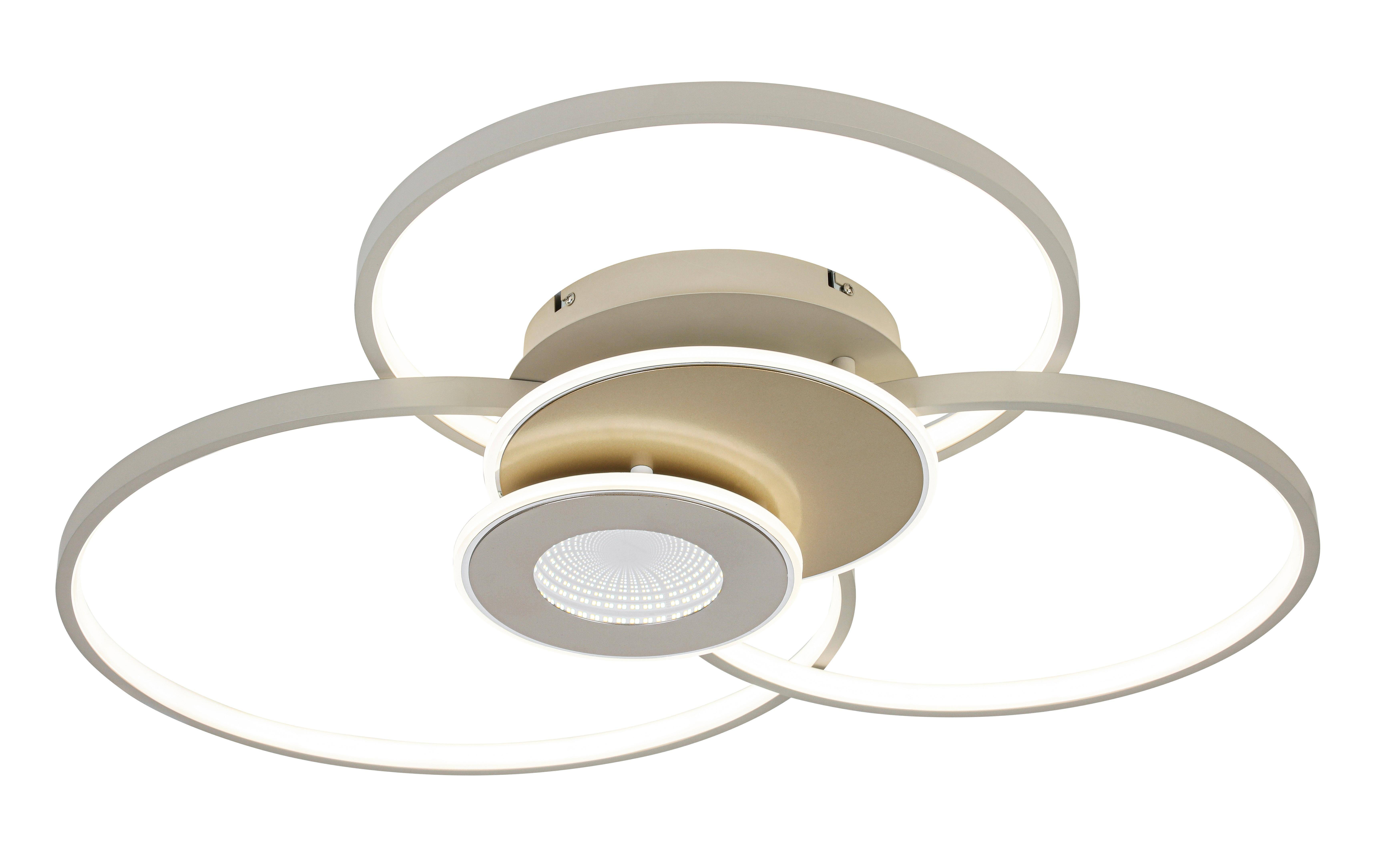 STROPNÍ LED SVÍTIDLO SEHR - pískové barvy/šampaňská, Moderní, kov/plast (74/77/11cm) - Mömax