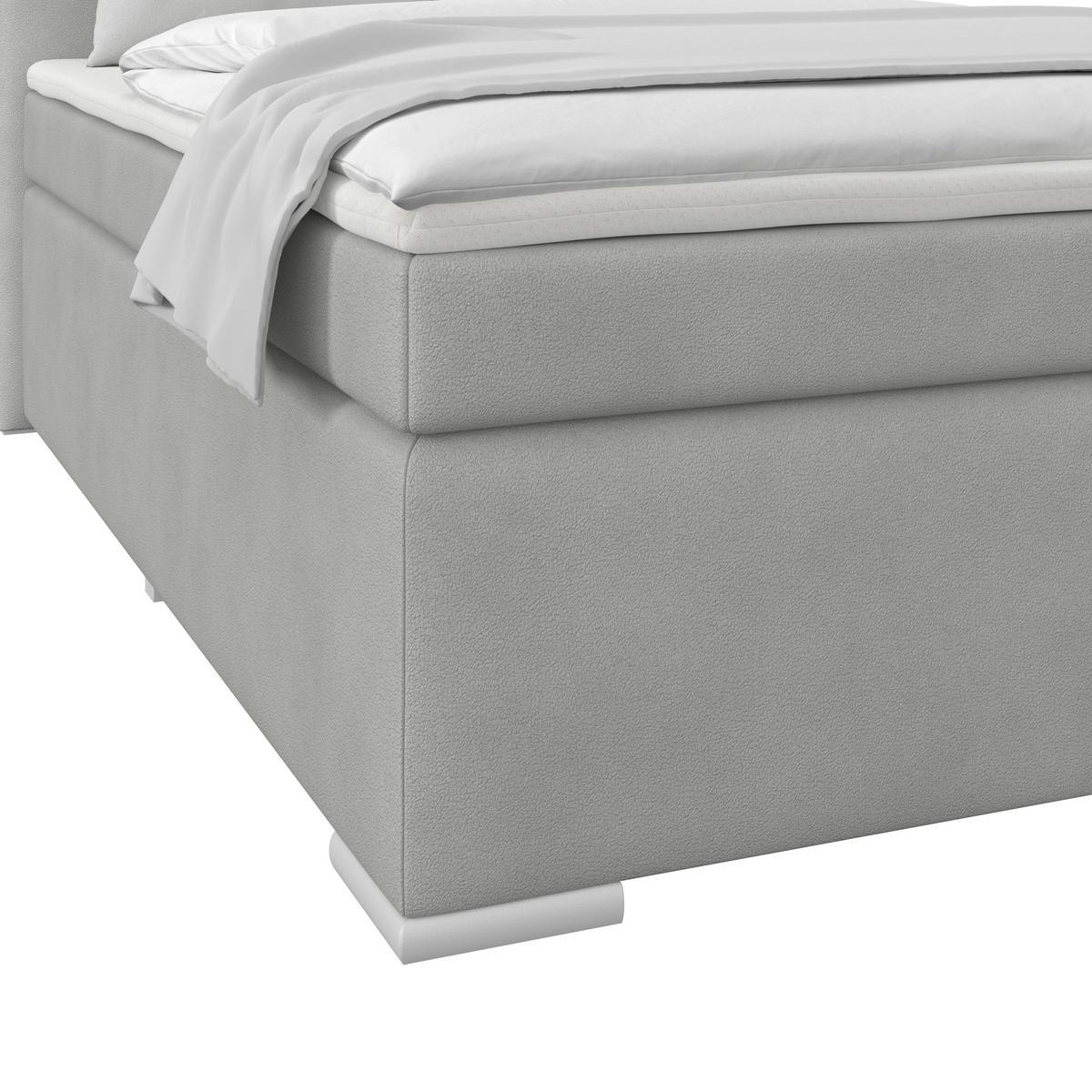 Boxspringbett Mira 1 - Schieferfarben, Basics, Holz/Kunststoff (120/200cm)