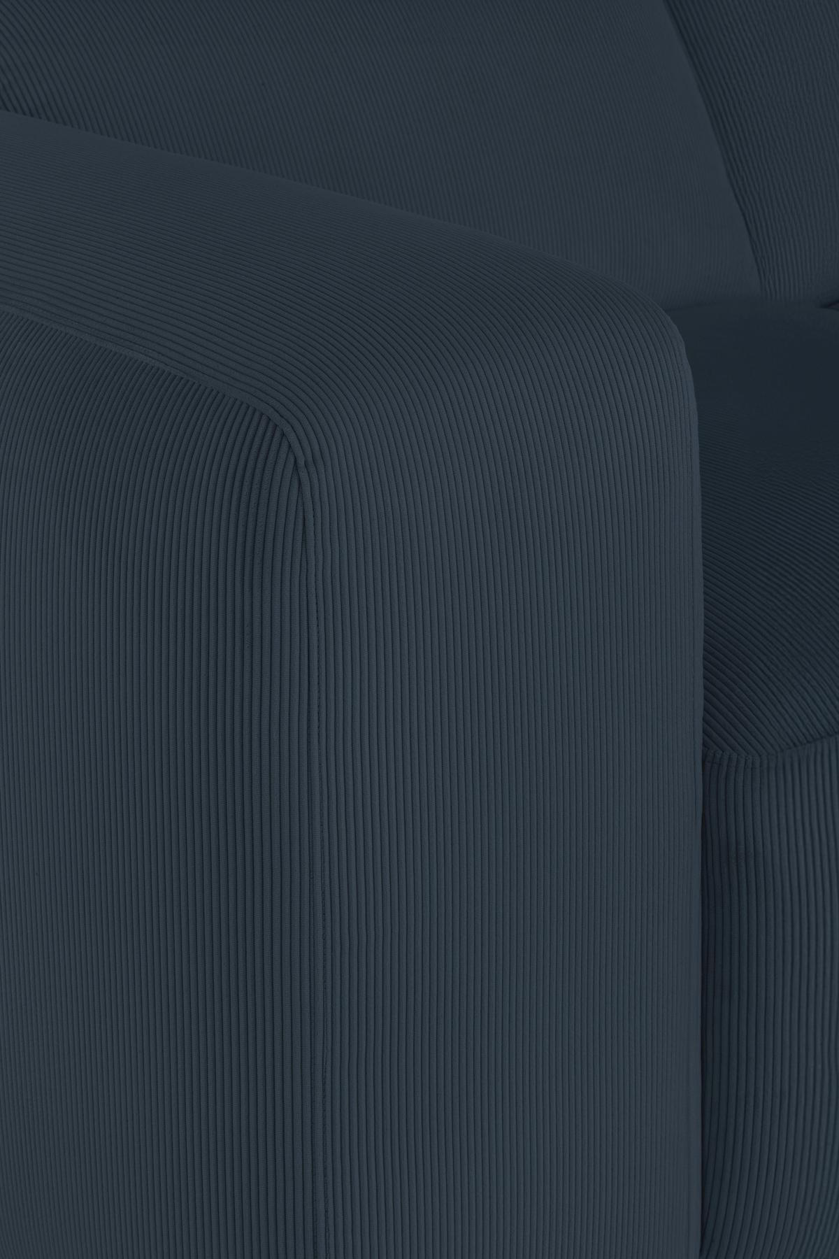 Ecksofa Hannah Blau 304x200 cm - Blau/Schwarz, Design, Textil (304/200cm) - MID.YOU