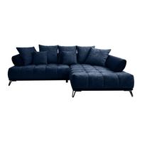 Ecksofa Largo N Dunkelblau S: 262x184 cm - Schwarz/Dunkelblau, MODERN, Textil (262/184cm)