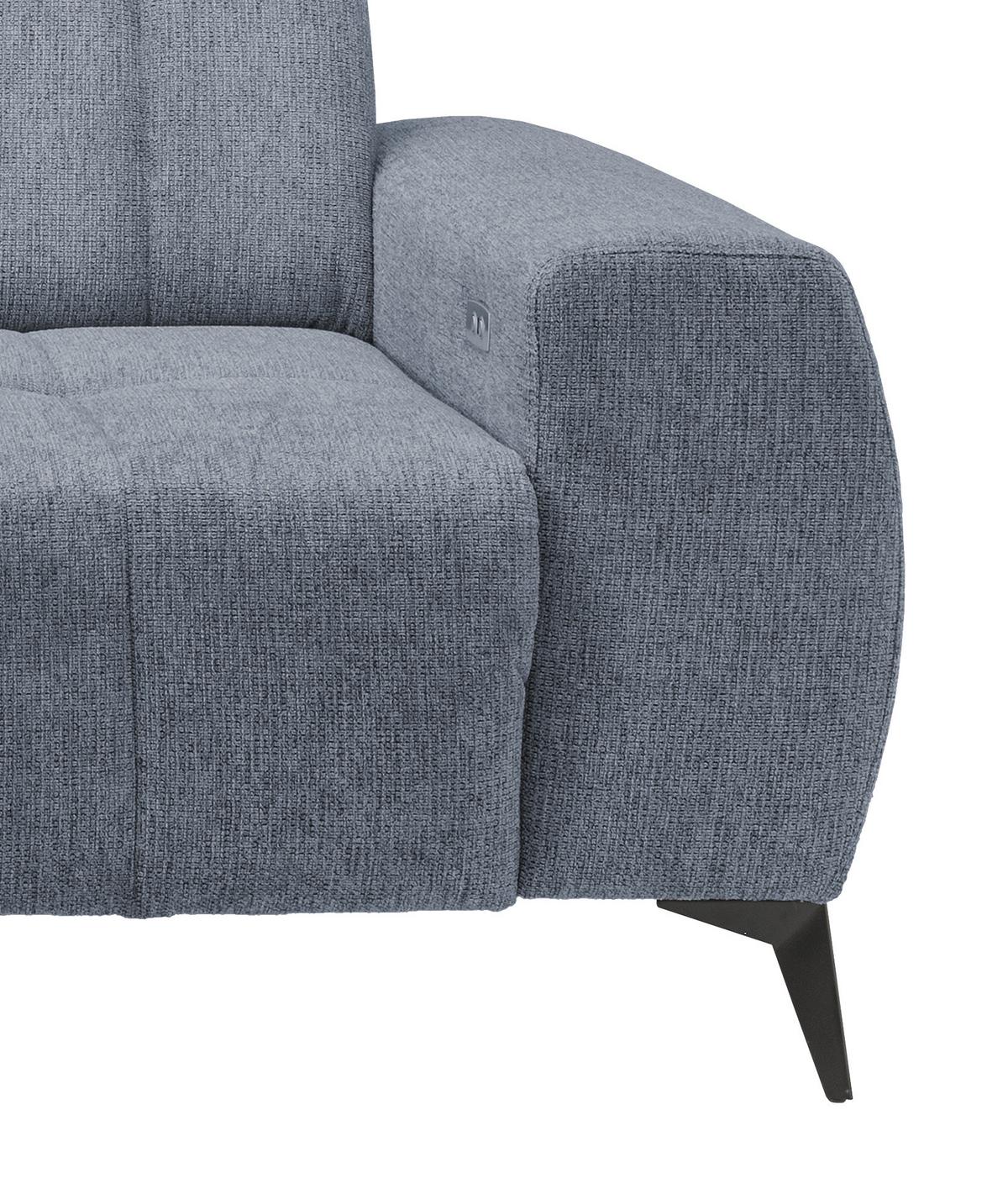 Ecksofa Mit Usb Anschluss Sano, Hellblau, S: 200x261 Cm - Schwarz/Hellblau, MODERN, Textil (200/261cm) - Livetastic