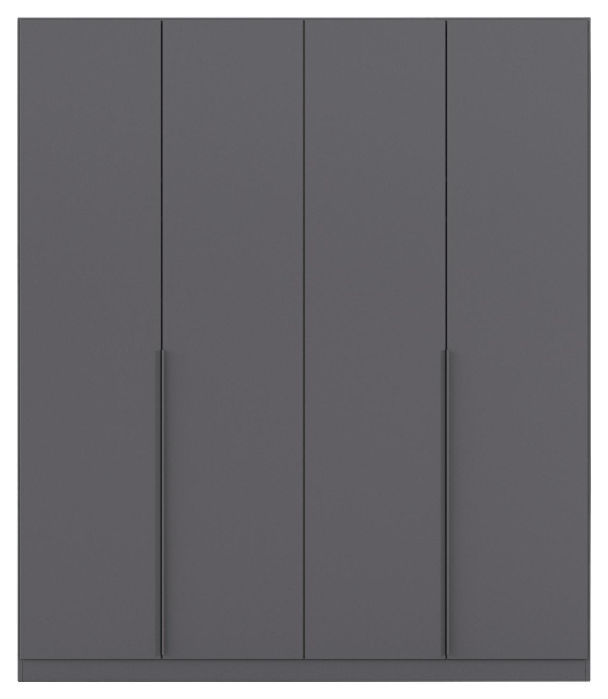 Drehtürenschrank Alabama Grau Metallic B: 181 Cm - Grau, MODERN, Holzwerkstoff (181/229/54cm) - Rauch Möbel