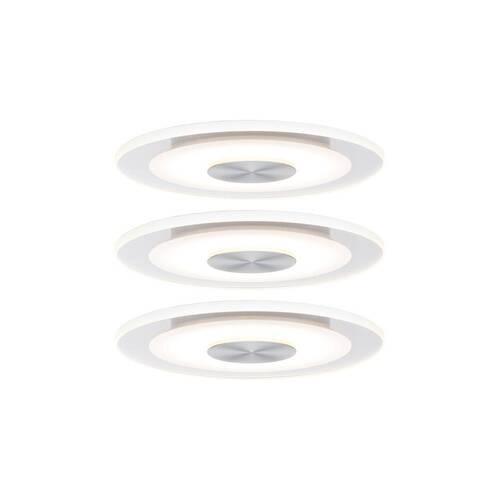 LED-Deckenleuchte 3er-Set Ø 12 cm, 1-Flammig, Rund - Basics, Metall (12cm) - Paulmann