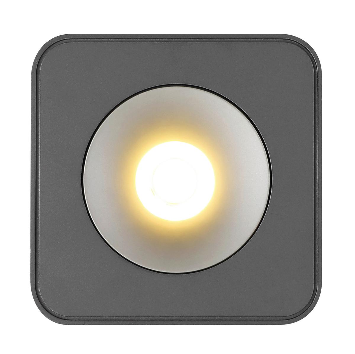 Led-strahler 43100-1 - Klar/Dunkelgrau, KONVENTIONELL, Kunststoff/Metall (11,7/11,7/5,5cm) - Globo