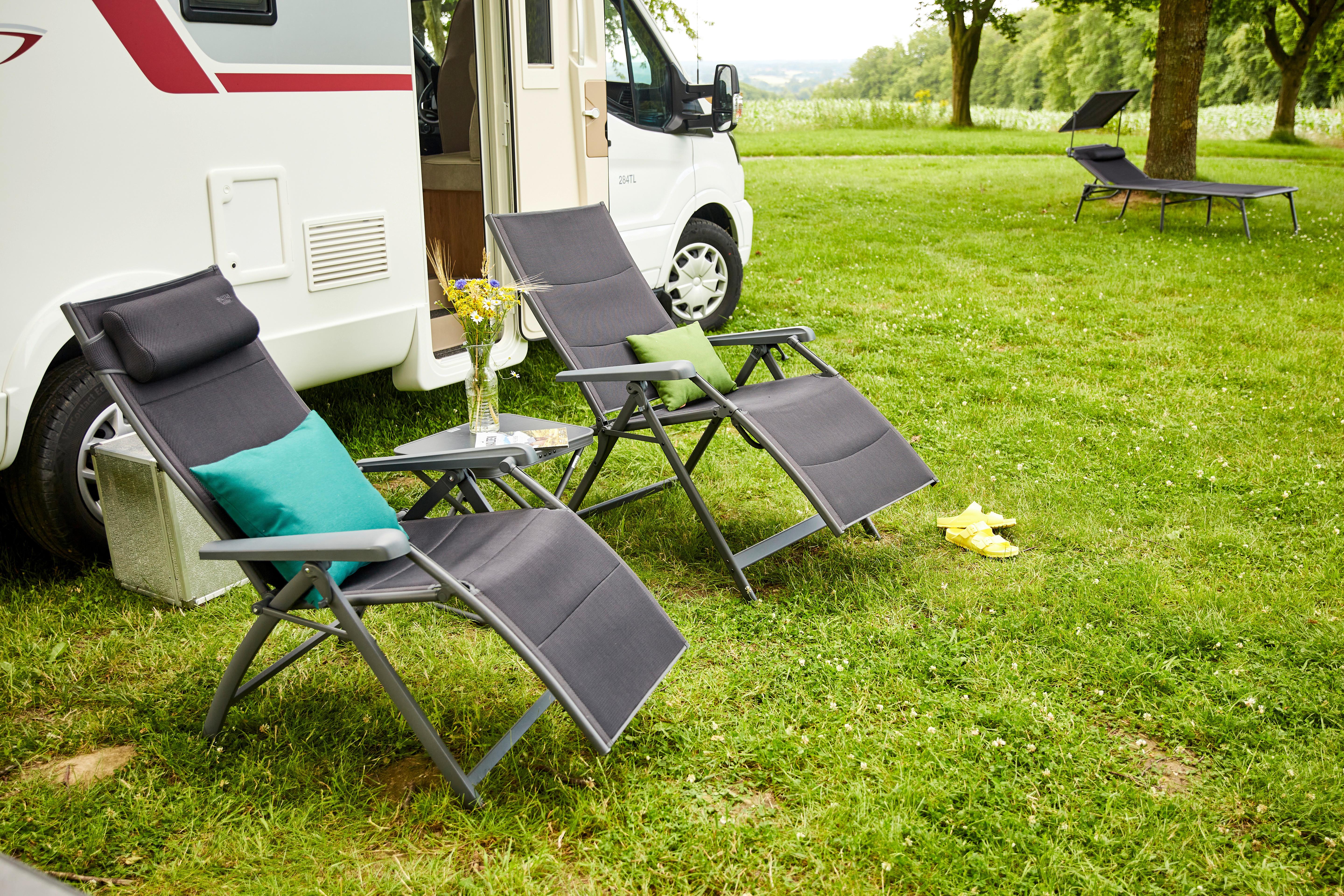 Garten-Relaxliegel Klappbar Aluminium - Anthrazit, KONVENTIONELL, Textil/Metall (69/124/84cm) - Siena Garden