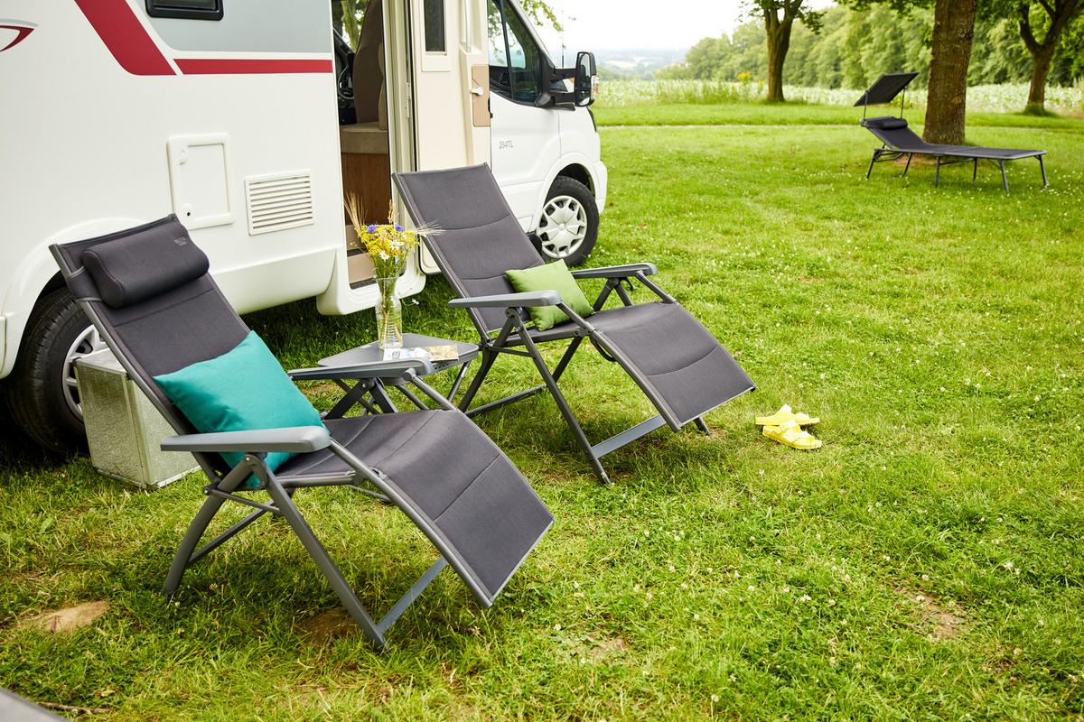 Garten-relaxliegel Klappbar Aluminium - Anthrazit, KONVENTIONELL, Textil/Metall (69/124/84cm) - Siena Garden