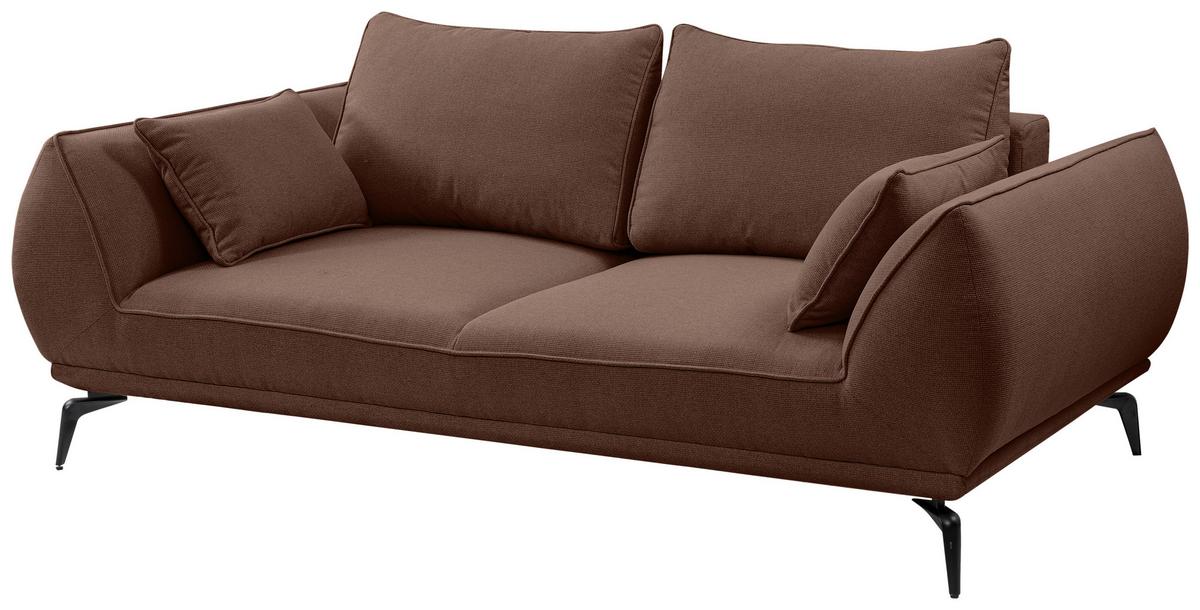 2-Sitzer-Sofa Cavo, Braun B: 208 cm - Schwarz/Braun, MODERN, Textil (208/86/118cm) - MID.YOU