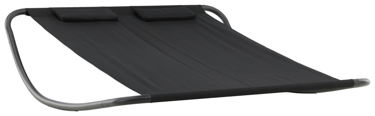 Doppel-Sonnenliege Gordo Metall/Textil - Schwarz, KONVENTIONELL, Textil/Metall (180/48/200cm) - Gardenson