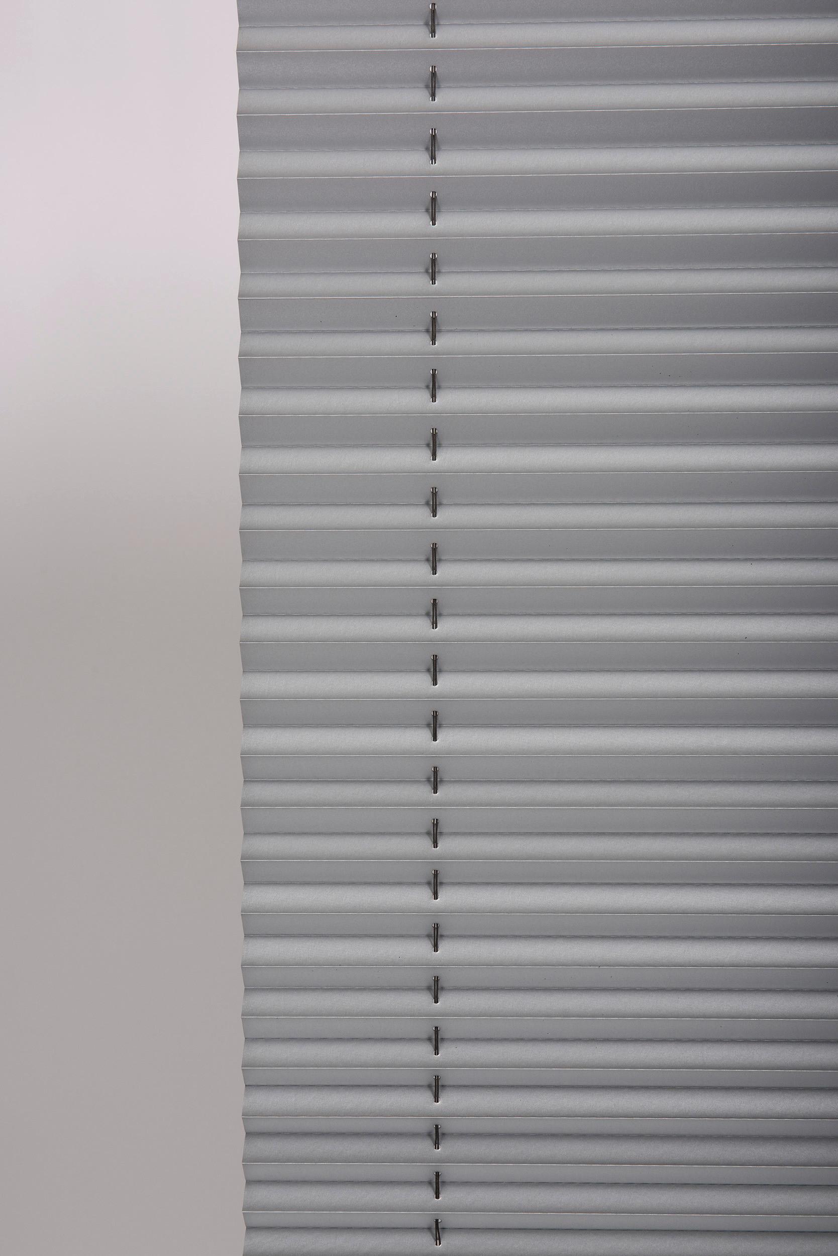 Plissee Verdunklung Anthrazit B:90 cm, ohne Bohren/Verspannt - Anthrazit, Basics, Textil (90/130cm)
