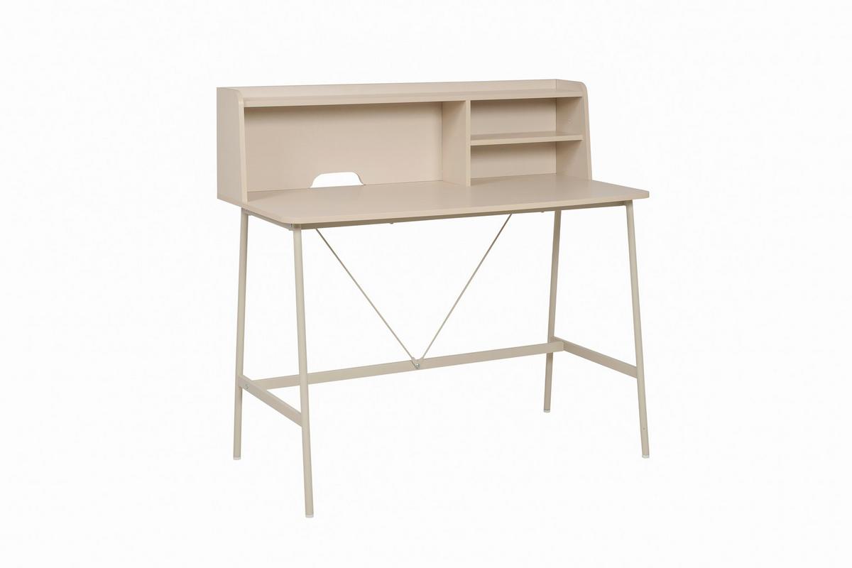 Schreibtisch Kandy Beige L: 115cm - Beige, MODERN, Holzwerkstoff/Metall (115/55/106cm) - MID.YOU