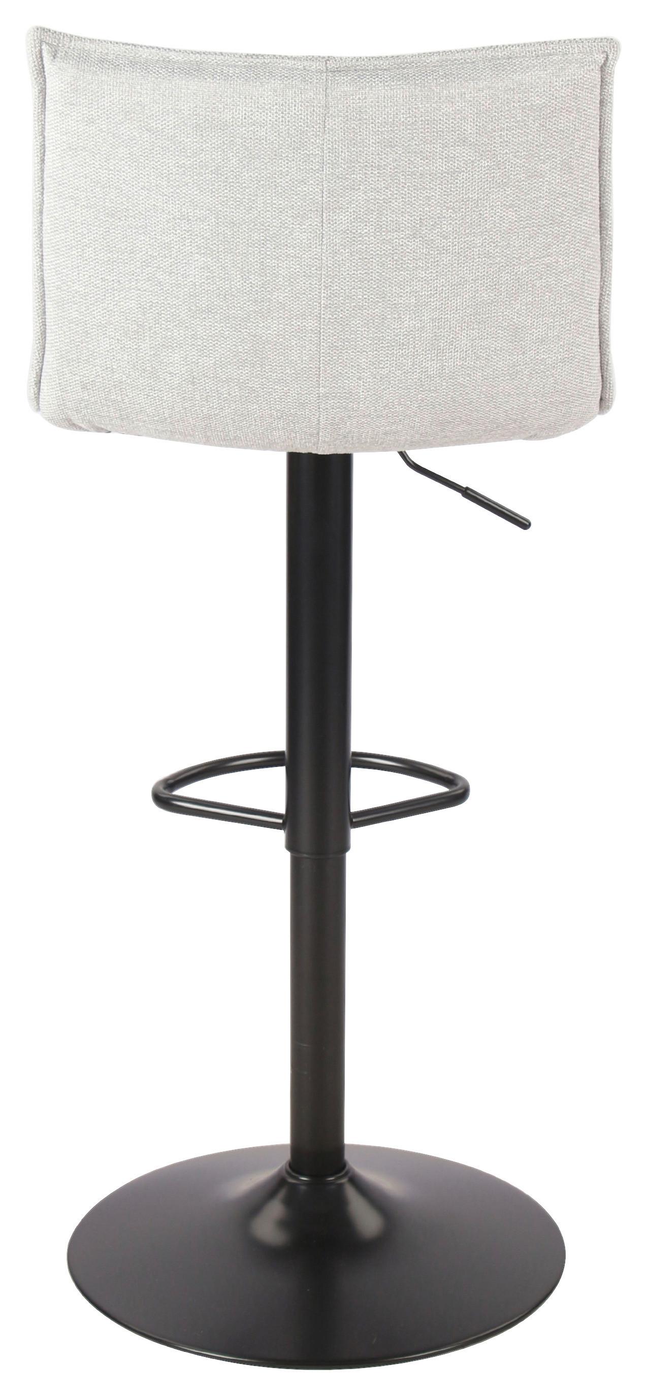 Barhocker Höhenversellbar Berto Hellgrau - Hellgrau/Schwarz, MODERN, Textil/Metall (54/117/53cm)