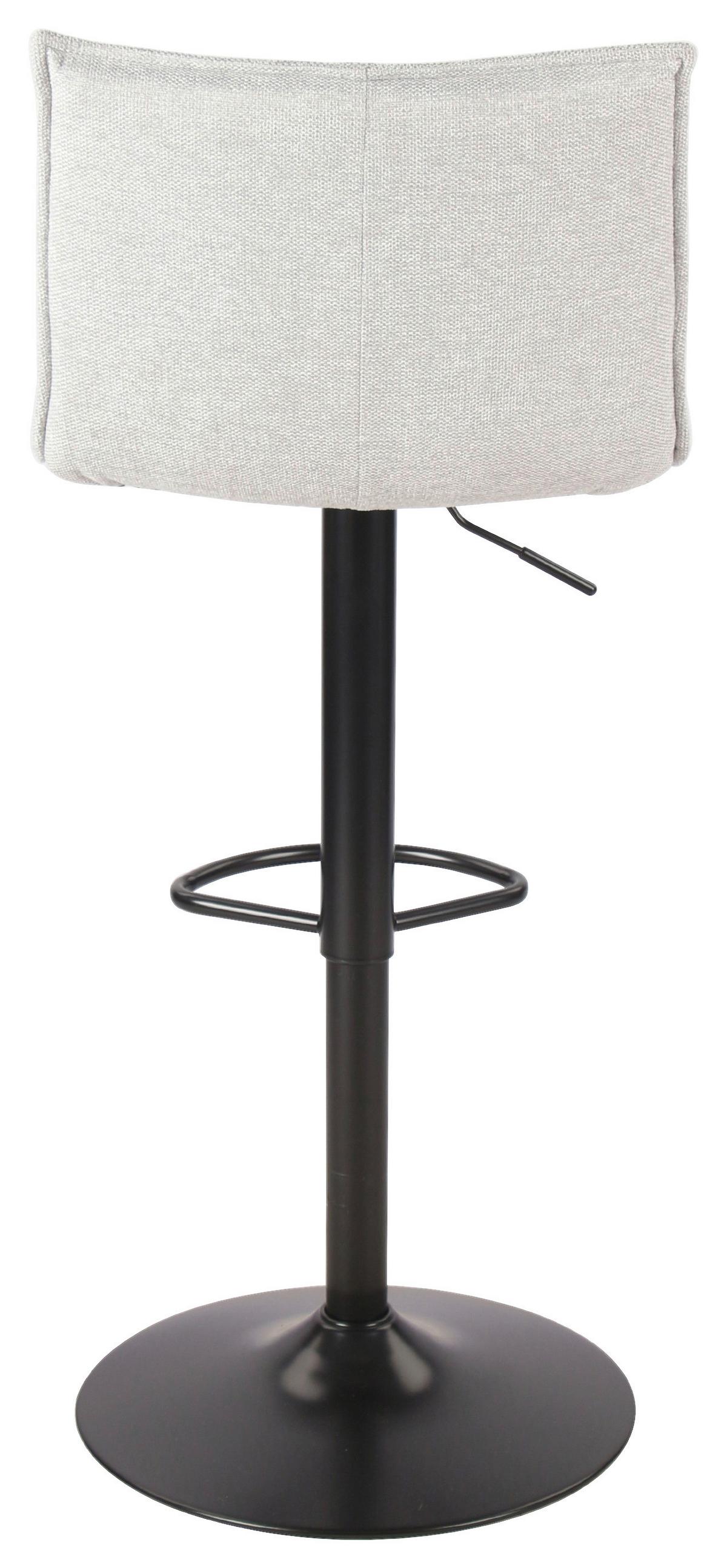 Barhocker Höhenversellbar Berto Hellgrau - Hellgrau/Schwarz, MODERN, Textil/Metall (54/117/53cm)