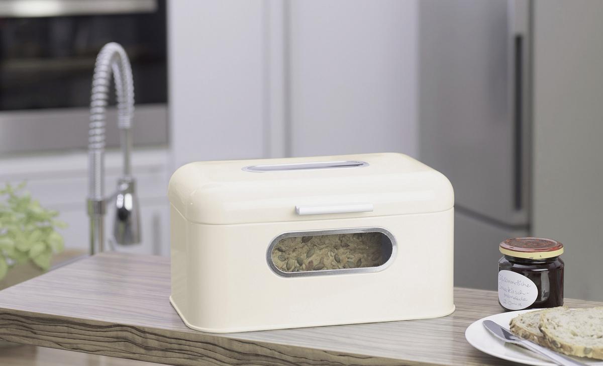 Brotkasten Aus Metall Small Lbh: Ca. 30x20x16,5 Cm - Creme, Trend, Metall (30/20/16,5cm) - Echtwerk