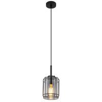 Hängeleuchte Kammi - Schwarz, MODERN, Glas/Metall (13/120cm) - Globo
