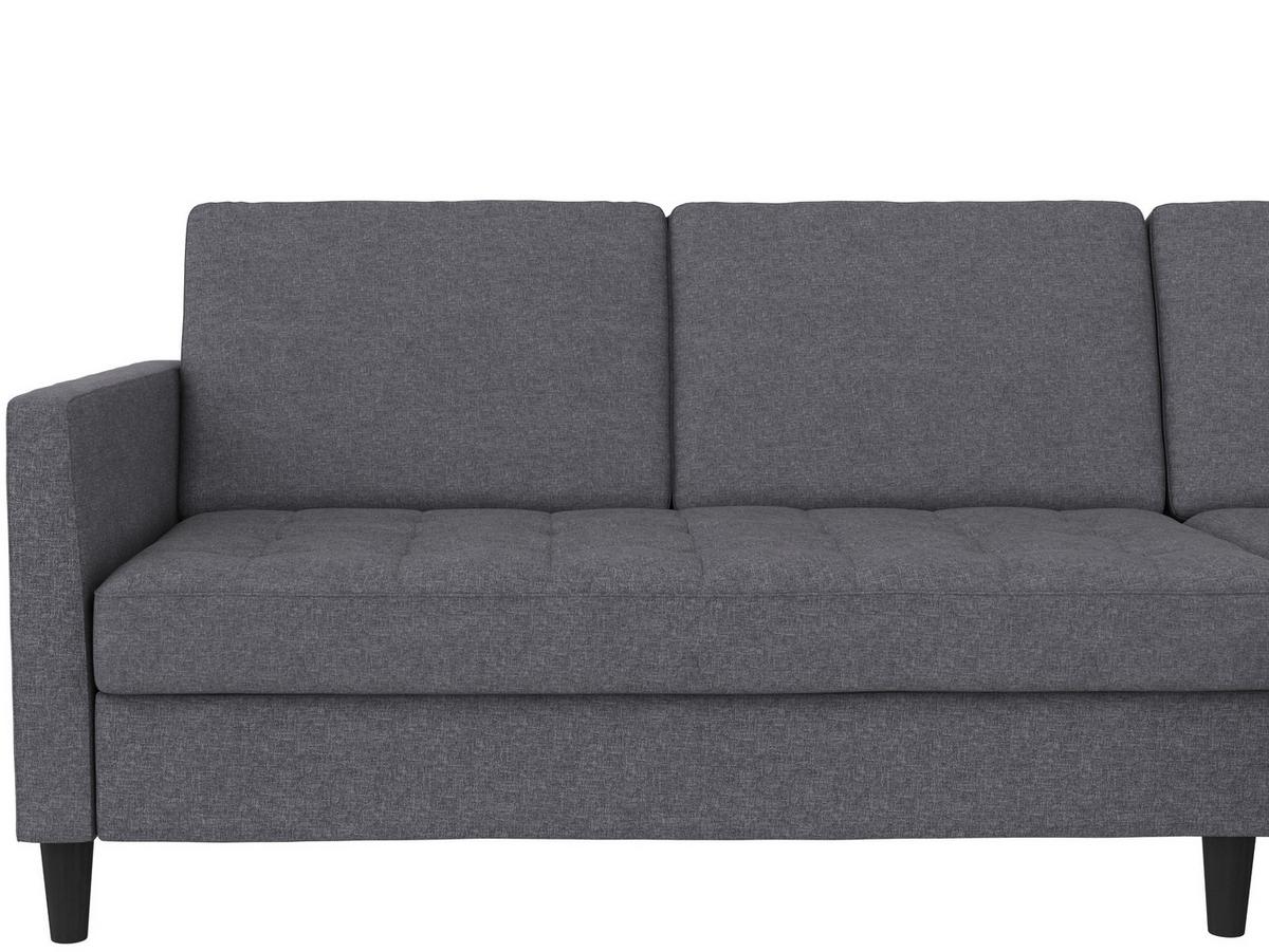 Ecksofa Palermo Grau, mit Stauraum - Schwarz/Grau, Basics, Textil (213/154cm) - Livetastic