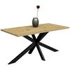 Esstisch Alex Schwarz, Eichefarben - Eichefarben/Schwarz, MODERN, Holzwerkstoff/Metall (160/90/78cm) - Livetastic