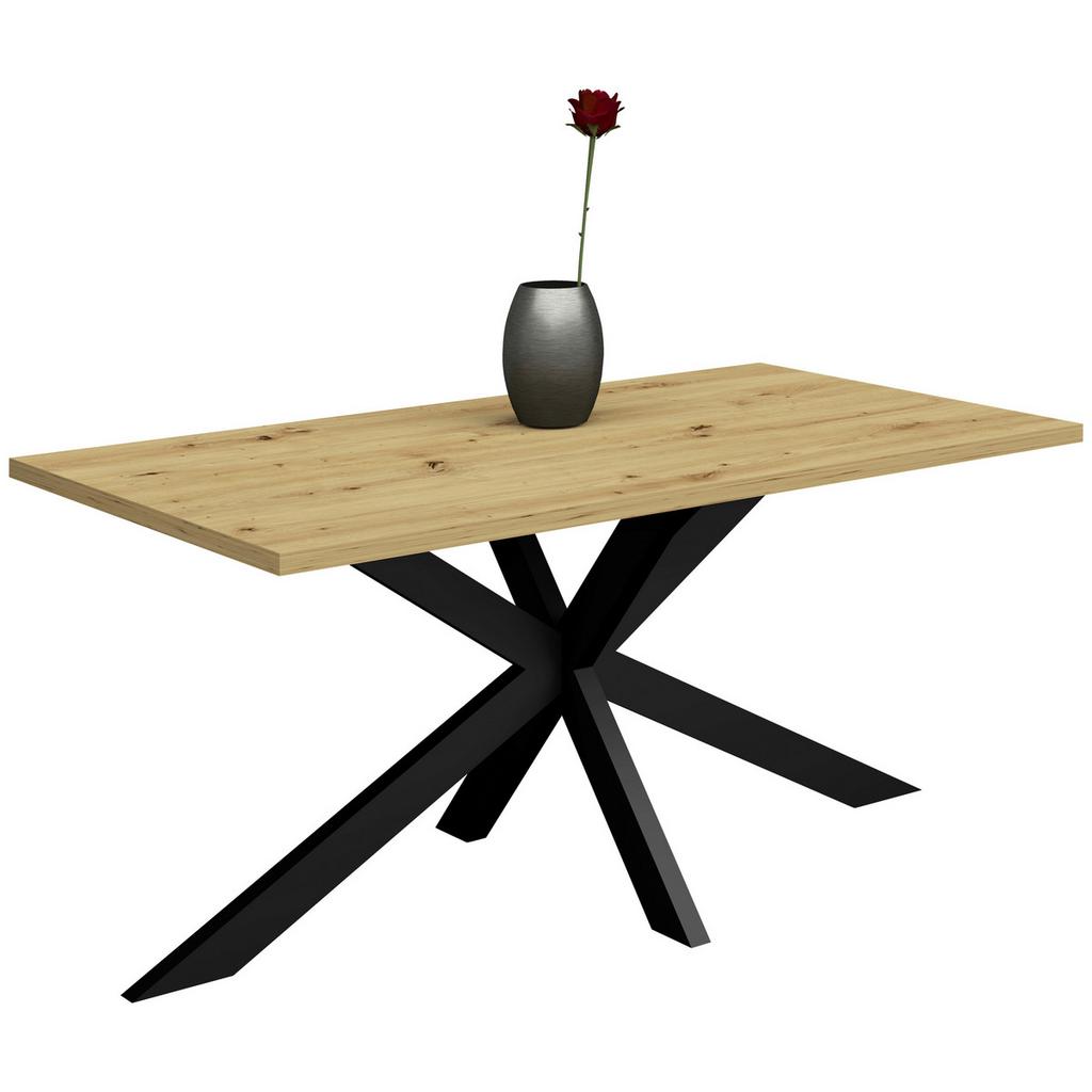 Esstisch Alex Schwarz, Eichefarben