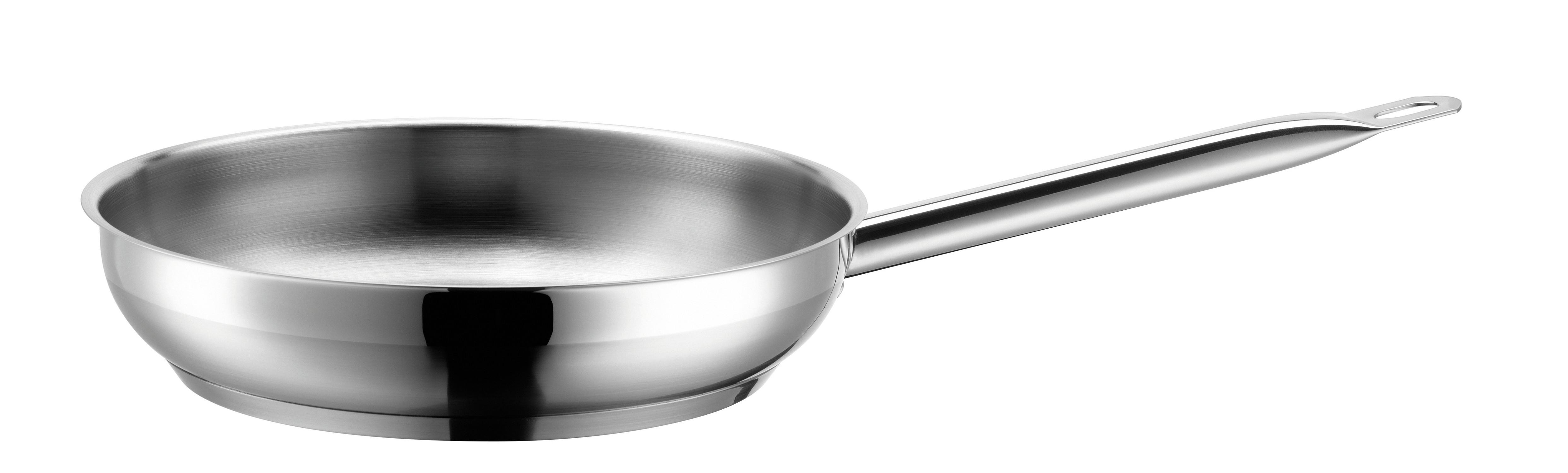 Bratpfanne Professional Edelstahl B: 25 cm - Silberfarben, Basics, Metall (25/47,5/6,1cm) - Mäser