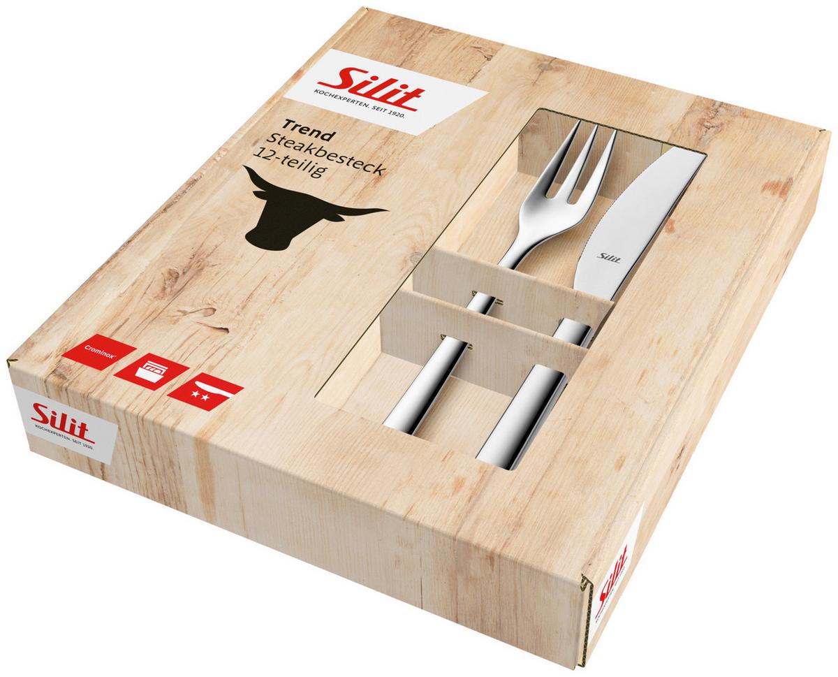 Steakbesteck Trend Steakbesteck - Edelstahlfarben, Basics, Metall (24,2/20,5/4cm) - Silit