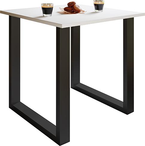 Jídelní stůl XONA - bílá/černá, Basics, kov/kompozitní dřevo (80/50/76cm) - MID.YOU
