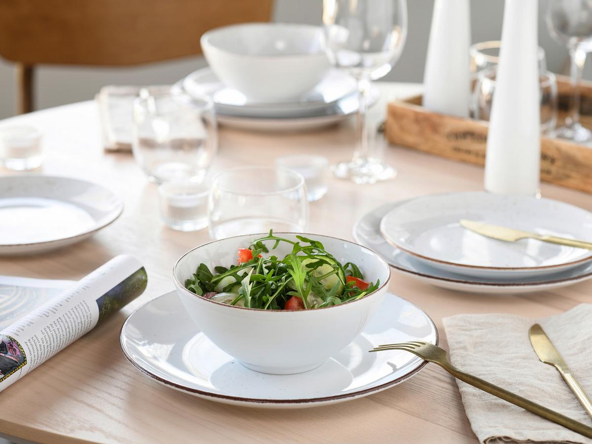 Tafelservice Vintage 12tlg. - Grauweiß/Weiß, Basics, Keramik - Creatable