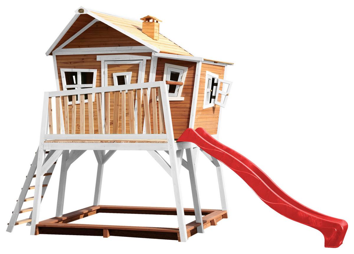 Spielturm A030.150.21 - Rot/Braun, KONVENTIONELL, Holz (432/288/193cm) - Ambia Garden