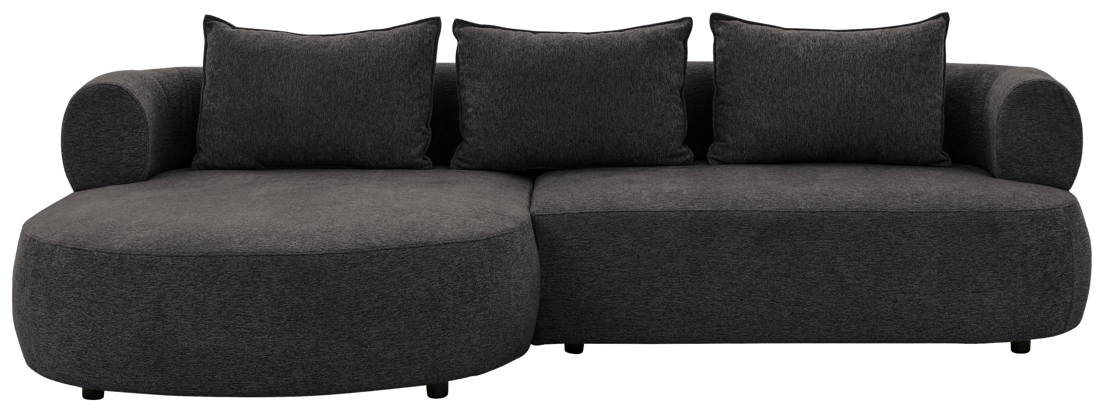 Ecksofa Ferro Schwarz S: 156x256 cm - Schwarz, Design, Textil (156/256cm) - Livetastic