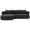 Ecksofa Ferro Schwarz S: 156x256 cm - Schwarz, Design, Textil (156/256cm) - Livetastic