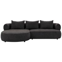 Ecksofa Ferro Schwarz S: 156x256 cm - Schwarz, Design, Textil (156/256cm) - Livetastic