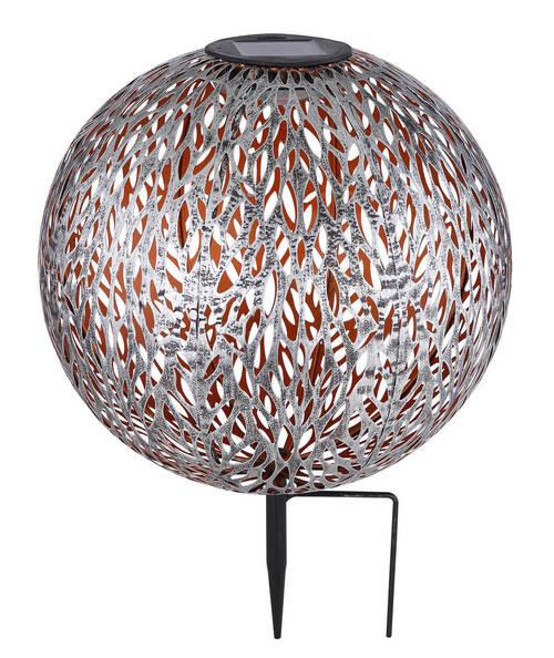 Solarleuchte Gold/Silberfarben 33627 H: 38 cm - Silberfarben/Goldfarben, KONVENTIONELL, Metall (27/38cm) - Globo