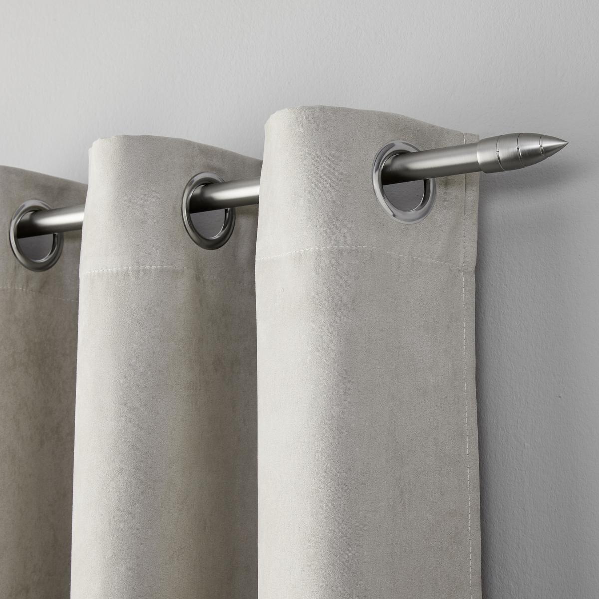 ZÁVES S OČKAMI Velours, 140/245cm, sivá - sivá, Konventionell, textil (140/245cm) - Modern Living