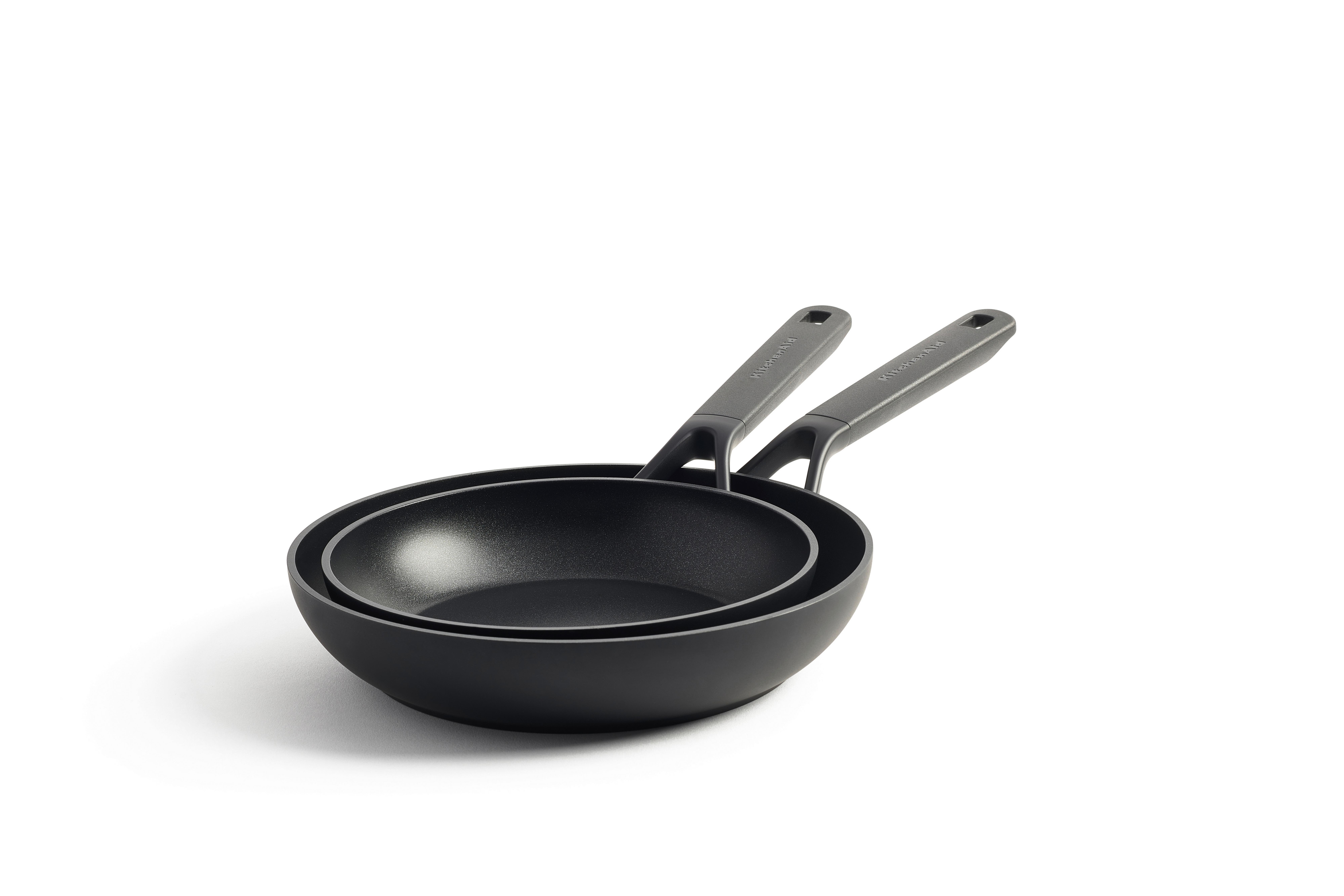 Pfannenset 2-teilig. schwarz, 24 + 28 cm - Schwarz, Basics, Kunststoff/Metall (24 // 28cm) - KitchenAid