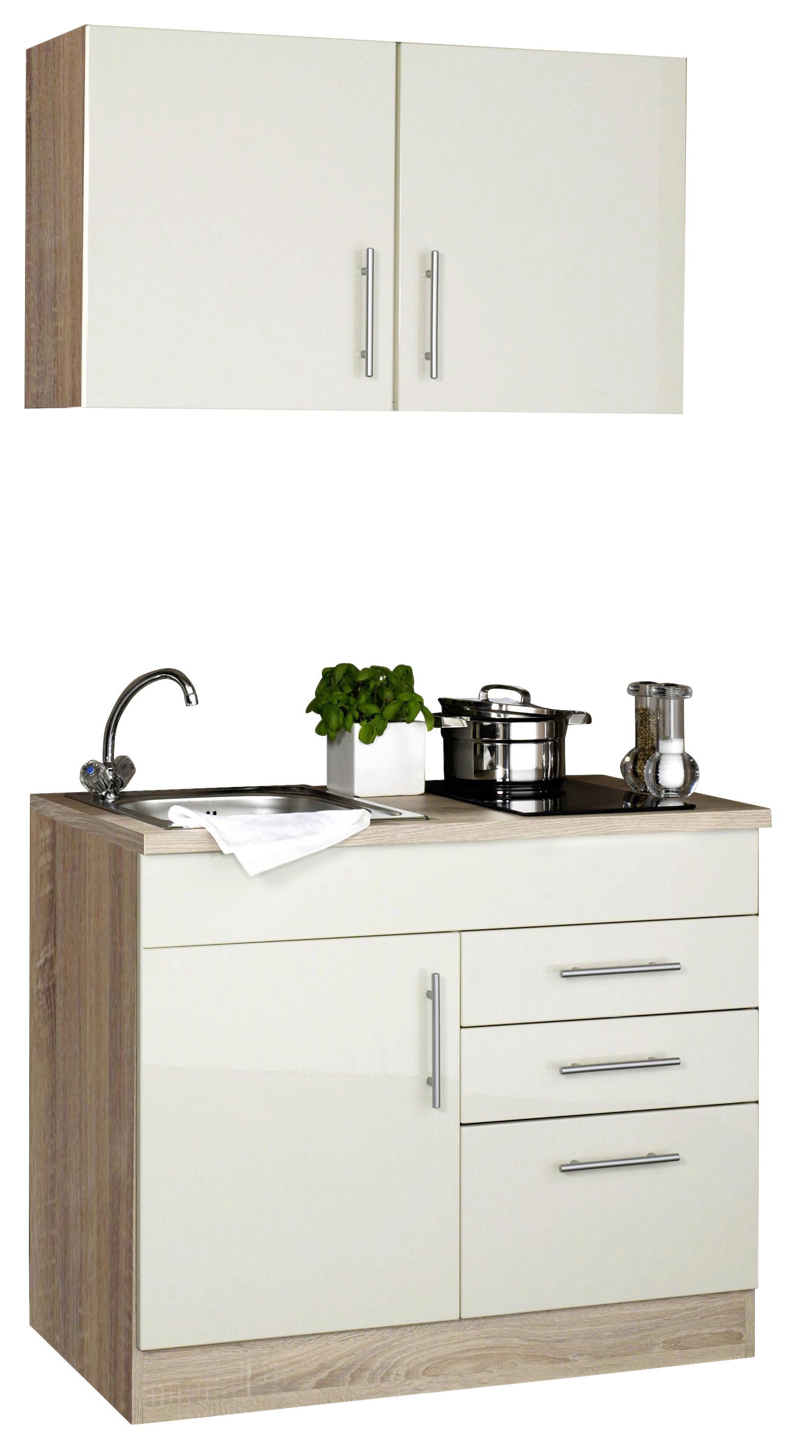 Miniküche Toronto Creme/eiche Dekor B: 100 Cm - Eichefarben/Creme, MODERN, Holzwerkstoff (100cm) - Held