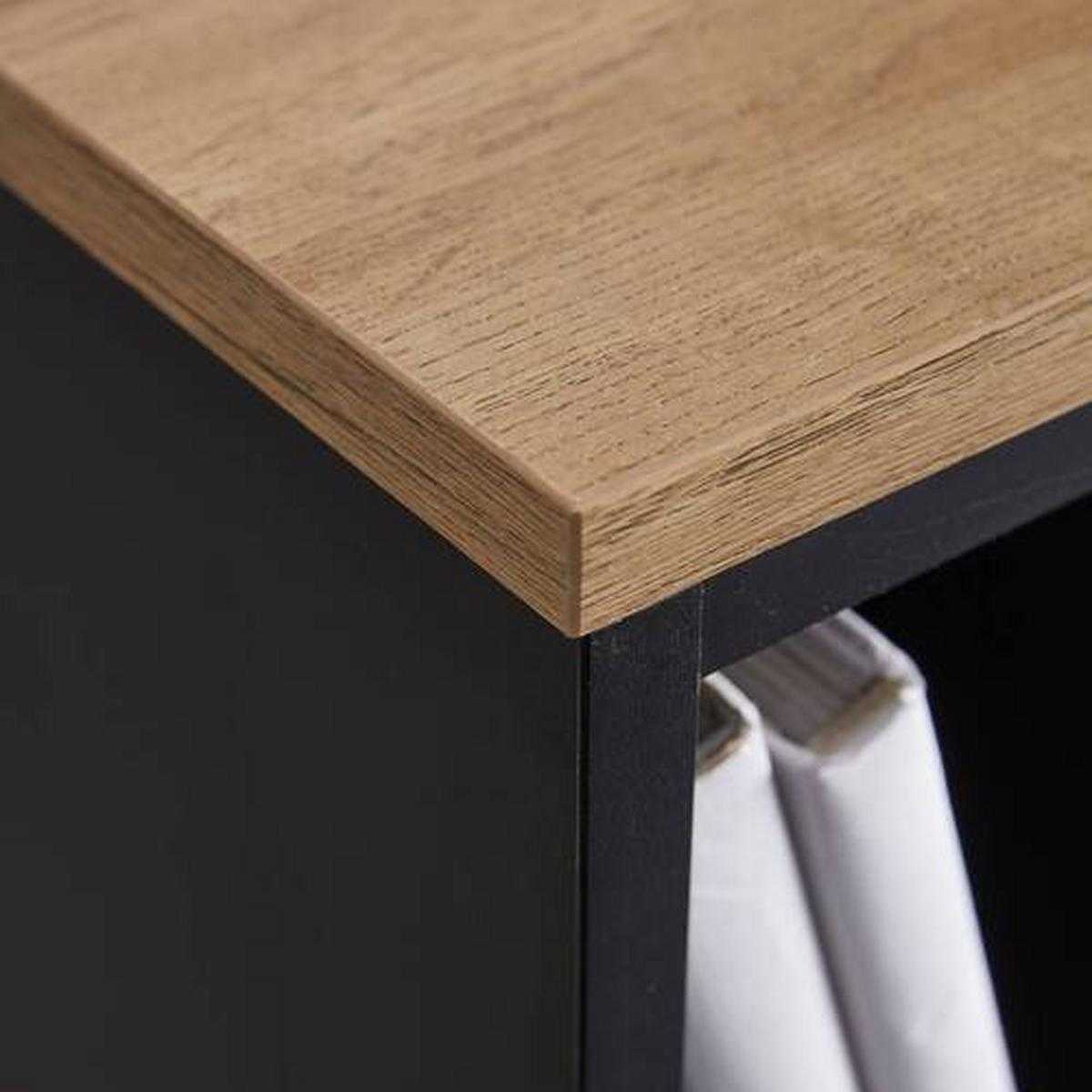 Regál MEGY - černá/barvy dubu, Moderní, kov (80/84,6/40cm) - Bessagi Home