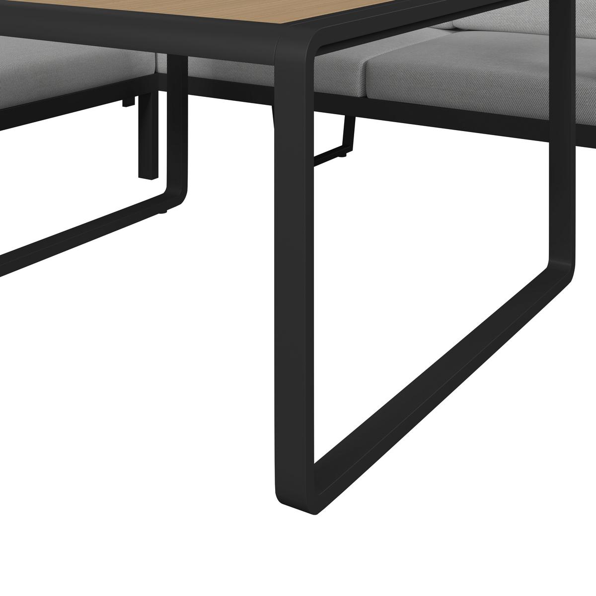 JEDÁLENSKÁ TERASOVÁ SÚPRAVA ARUBA - čierna/farba hrušky, Modern, kov/textil - Bessagi Garden