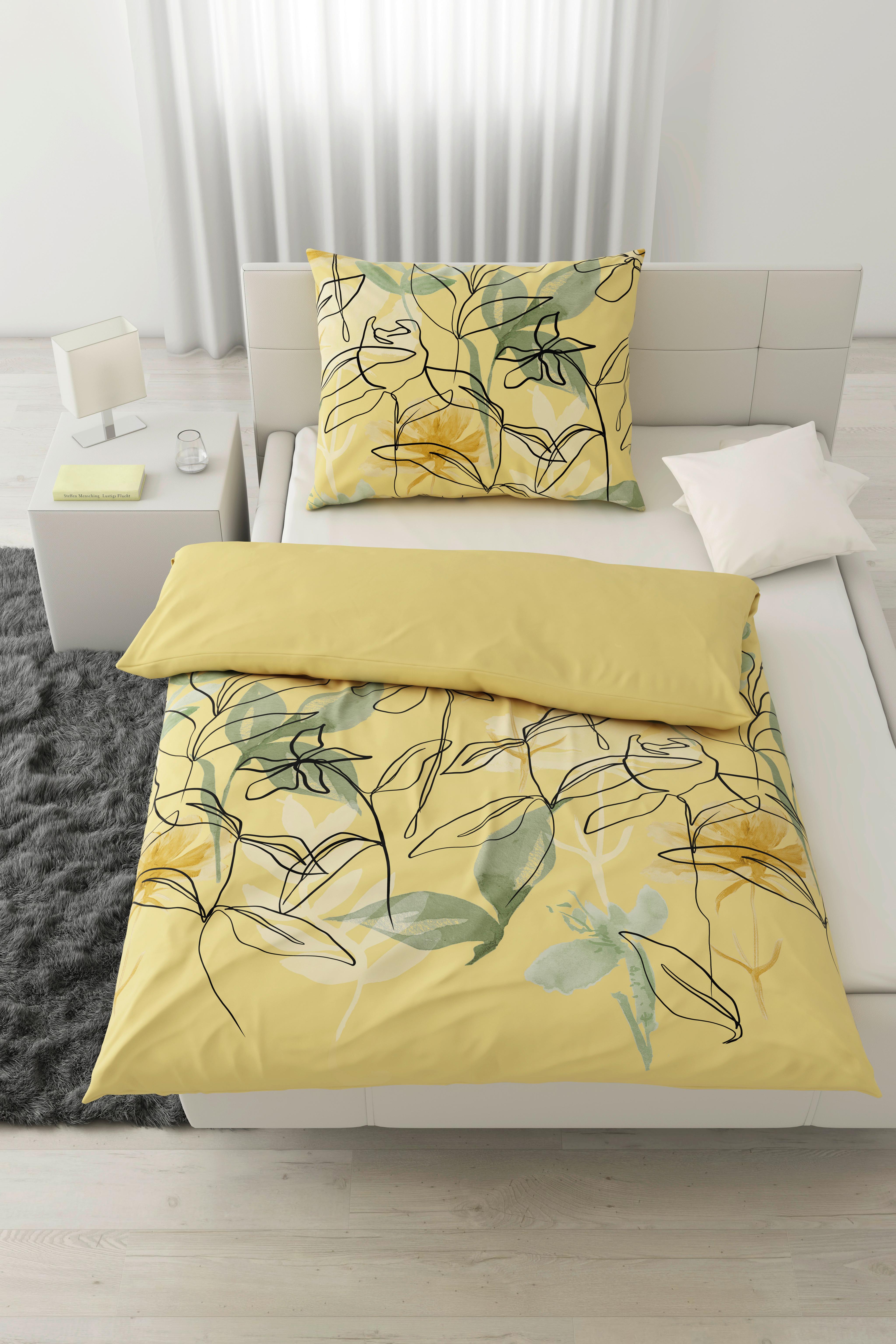 Posteľná Bielizeň Florentina, 140/200cm - žltá, Konvenčný, textil (140/200cm) - Modern Living
