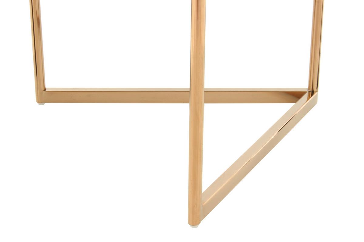 Beistelltisch Wynona 225 Grau/Rosegold B: 55 cm - Roségold/Grau, Design, Glas/Metall (50/50/55cm) - Kayoom