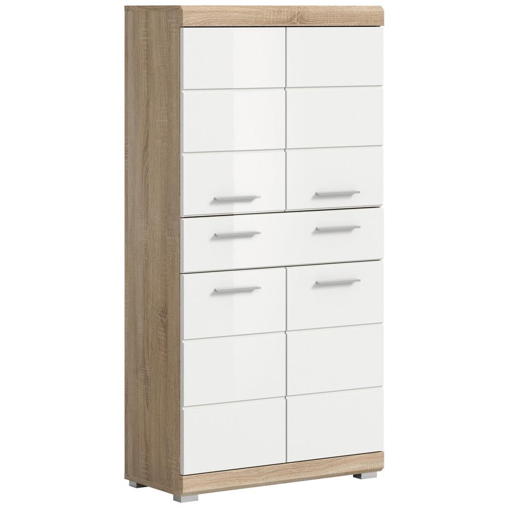 Midischrank Lambada Weiß Hg Sonoma Eiche Dekor