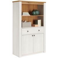Bücherwand Rovigio Weiß, Lärche Dekor B: 97 Cm - Lärchefarben/Weiß, KONVENTIONELL, Holzwerkstoff (97/161/42cm) - Landscape