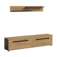 LOWBOARD Canu Eiche Dekor B: 170cm - Schwarz/Eiche Artisan, Design, Holzwerkstoff (170/38/33cm) - Livetastic