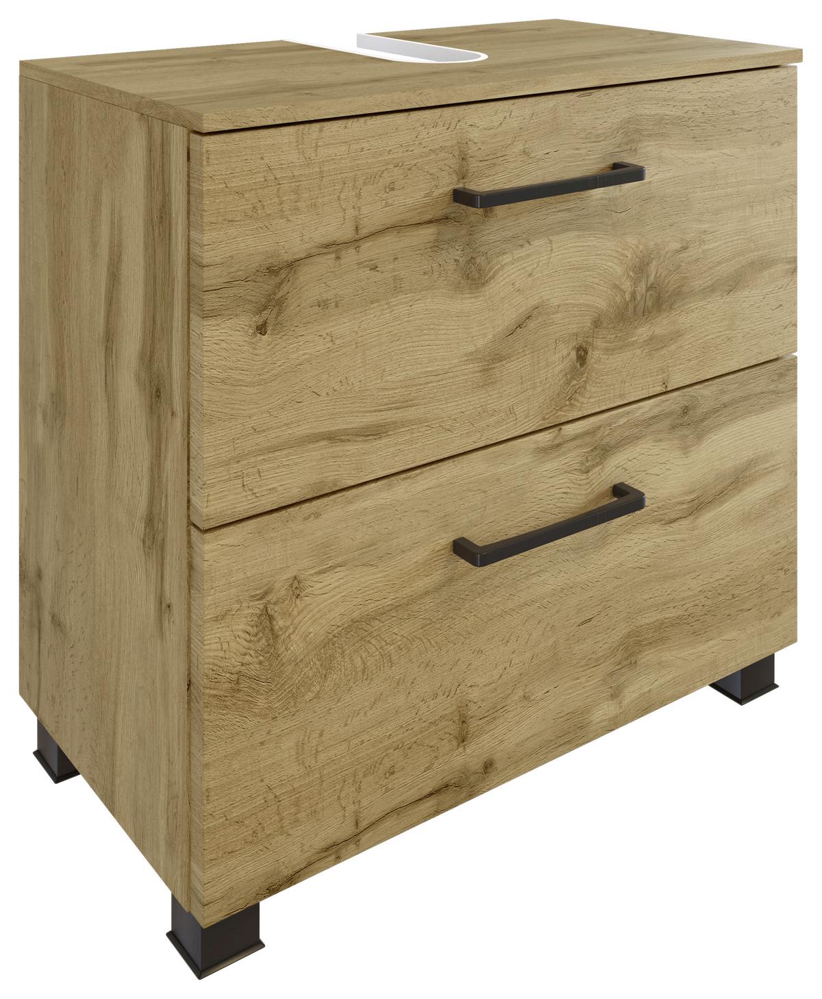 Badmöbel-Set Manchester B: 90 cm Eiche Wotan Dekor - Eichefarben, MODERN, Holzwerkstoff (90cm) - Held