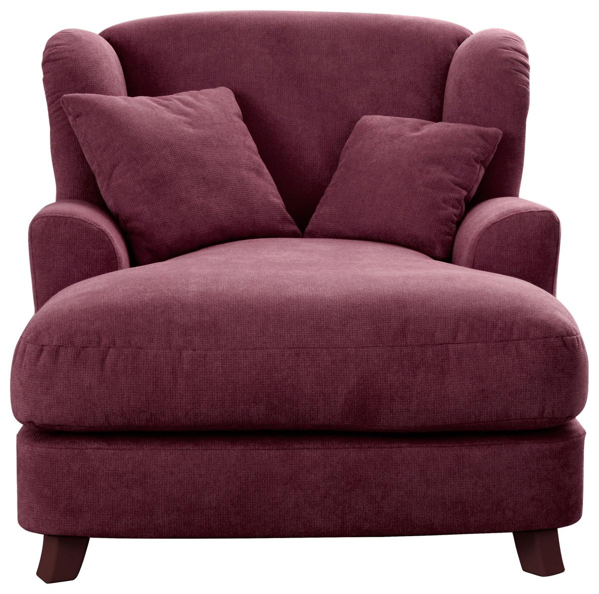 XXXL-Sessel Asado dunkelrot teilmassiv, B: 109 cm - Dunkelbraun/Dunkelrot, MODERN, Holzwerkstoff/Textil (109/104/145cm) - Sit & More