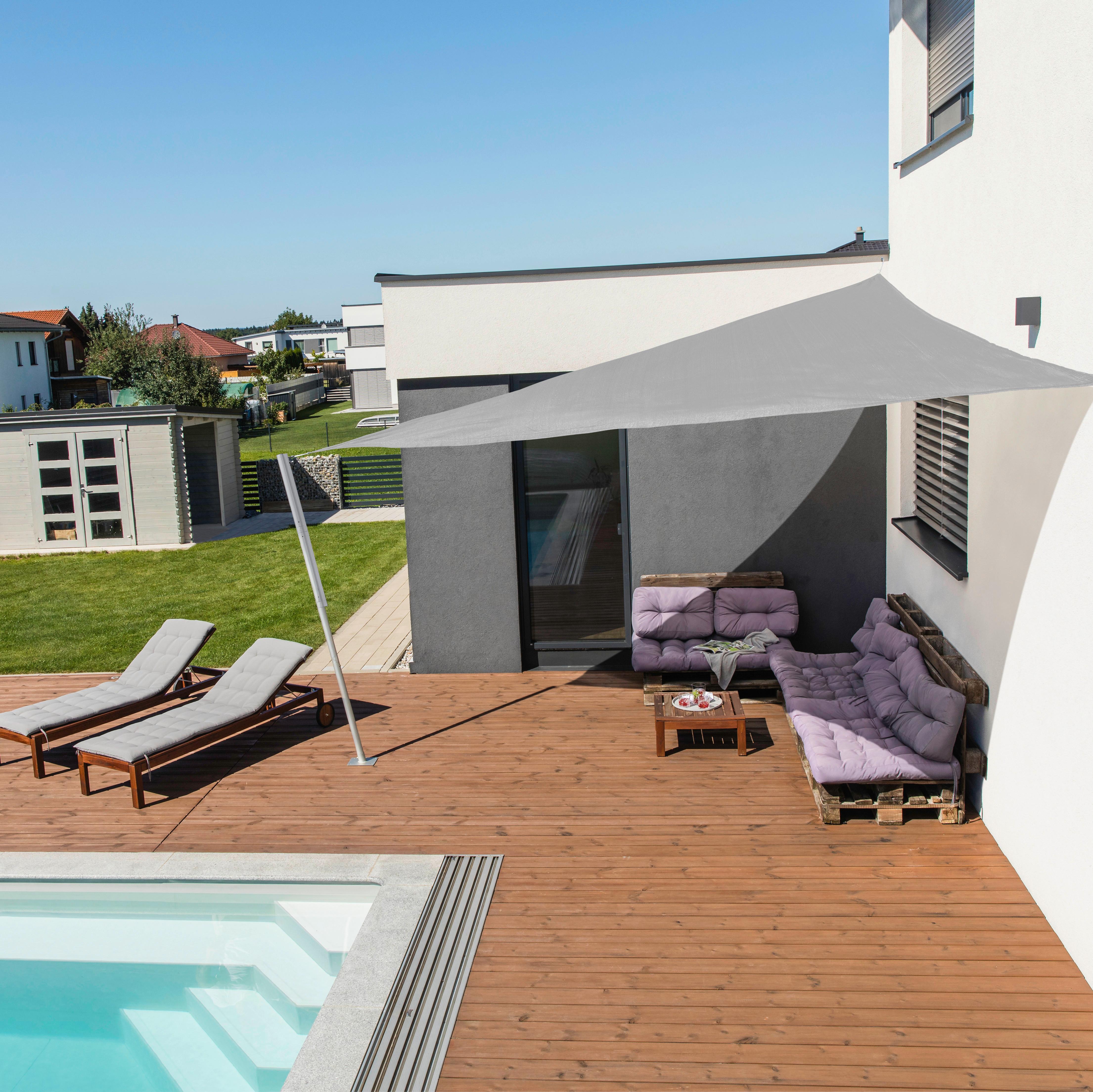 Sonnensegel Rechteck 5x5x5 M - Grau, Basics (500/500/500cm)
