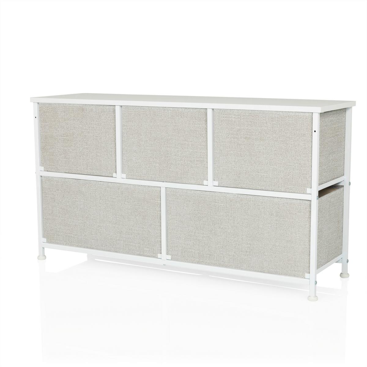 KOMODA FOLDAR - sivá/biela, Modern, textil/plast (100/55/30cm) - MID.YOU