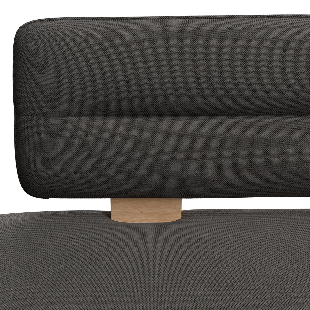 Sitzbank Beluna II Webstoff anthrazit, B: 120cm - Eichefarben/Anthrazit, KONVENTIONELL, Holzwerkstoff/Textil (120/87/67cm) - James Wood